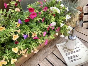 outside at Cafe Gluecklich in Wismar