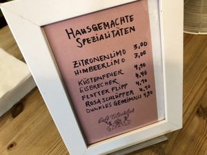 menu at Cafe Gluecklich in Wismar