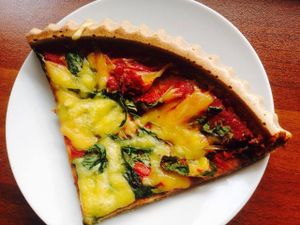 Vegan pizza at Loving Hut in Sofia