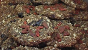 Sweet veg biscuits at Loving Hut in Sofia