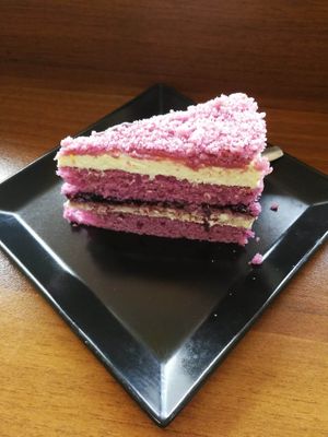 Purple velvet cake at Loving Hut in Sofia