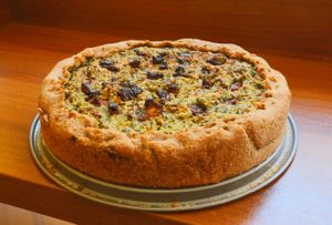 Vegan quiche  at Loving Hut in Sofia