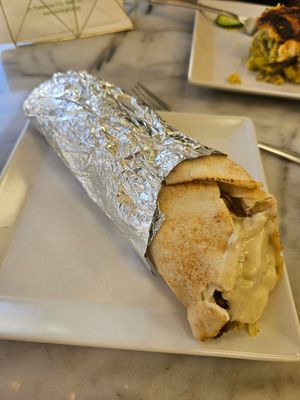 Chickpea wrap. The chickpea filling was a little dry but it had lits of mayonnaise 🤩 at Loving Hut in Sofia