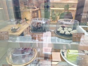 Snickers, top left corner at Loving Hut in Sofia