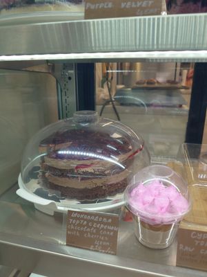 Chocolate cake at Loving Hut in Sofia