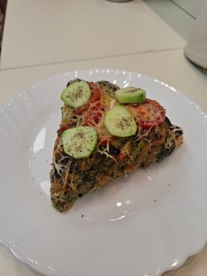 Vegan quiche at Loving Hut in Sofia