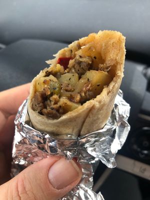 Vegan breakfast burrito   at Skagit Valley Food Co-op in Mount Vernon