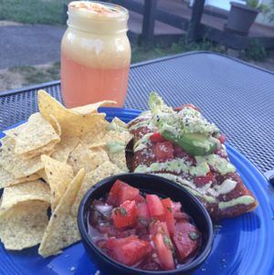 vegan enchiladas with chips and salsa at La Vida Veggie in Beaverton