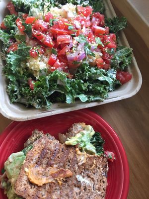 avocado melt and a kale salad. my favs! at La Vida Veggie in Beaverton