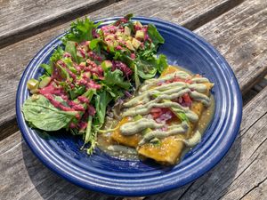 Enchiladas  at La Vida Veggie in Beaverton
