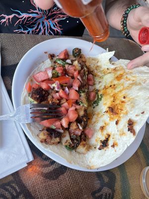 Soyrizo & potatoes quesadilla  at Crossroads Cafe in Joshua Tree