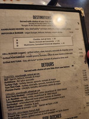 Neither the Hell Burger nor the Impossible Burger are vegan despite being labeled as such on the menu. at Crossroads Cafe in Joshua Tree