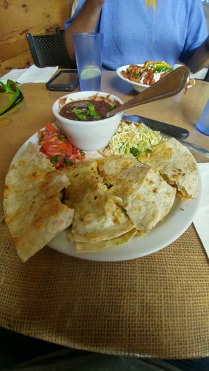 vegan quesadilla... at Crossroads Cafe in Joshua Tree