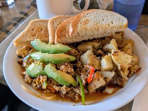 Tofu scramble at Crossroads Cafe in Joshua Tree