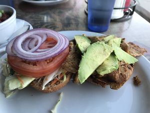 Hell burger at Crossroads Cafe in Joshua Tree