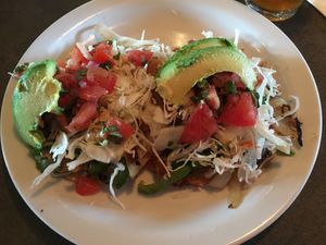 Great vegan taco! at Crossroads Cafe in Joshua Tree