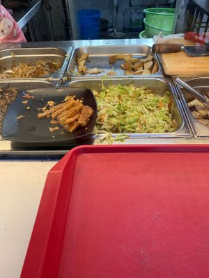 Mock meat and veggies  at Ruyi Yuan Vegetarian Food 如意园素食 - Ghim Moh in Central Singapore