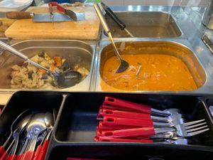 Curry and veggies  at Ruyi Yuan Vegetarian Food 如意园素食 - Ghim Moh in Central Singapore