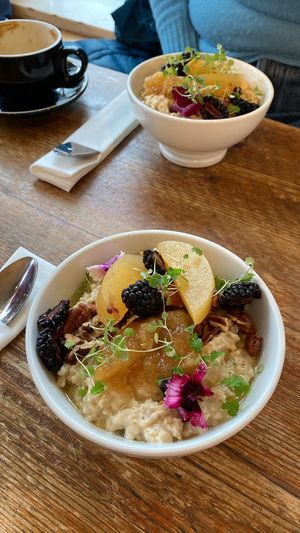 vegan porridge  at Hot Numbers Coffee - Trumpington St in Cambridge