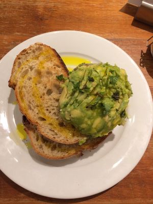 avo on toast (also comes with chilli jam, ask for without feta) at Hot Numbers Coffee - Trumpington St in Cambridge