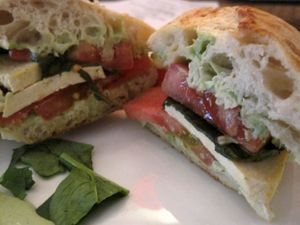 Caprese Sandwich. Really tasty. at Venosa Cafe in Montreal