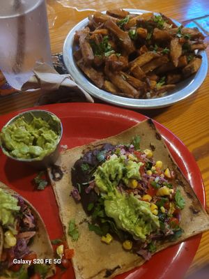 Bean tacos without cheese and aioli at Amigos Tortilla Bar in Key West