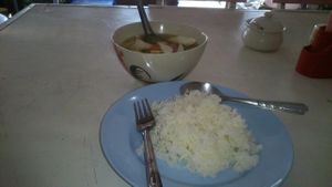 Soup with rice at Tai Food in Chiang Rai