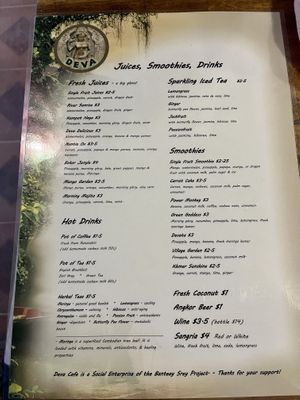 Menú   at Deva in Kampot