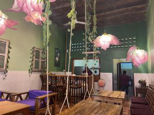 Interior of cafe   at Deva in Kampot