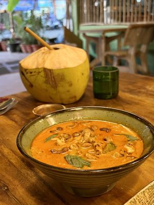 Jackfruit and pumpkin red curry   at Deva in Kampot