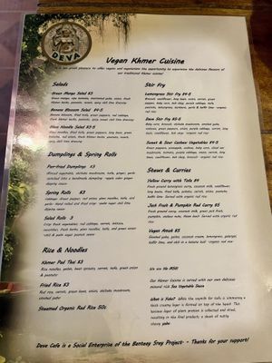 Menú   at Deva in Kampot