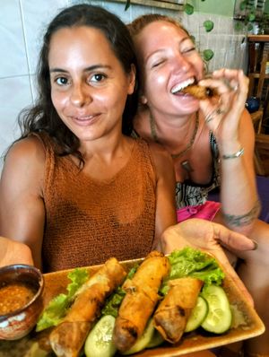 Vegan Spring rolls  at Deva in Kampot