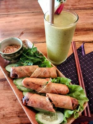 These spring rolls!😋💓 at Deva in Kampot