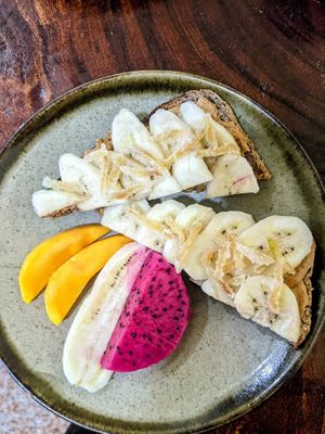 Peanut Butter Banana Toast  at Deva in Kampot