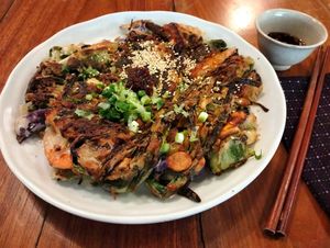 Korean Vegetable Pancake at Deva in Kampot
