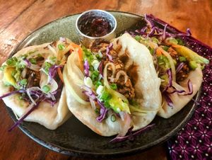 Bao Bun Breakfast Tacos at Deva in Kampot