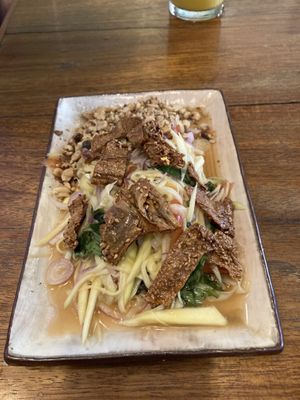 Green mango salad   at Deva in Kampot