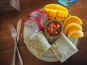 Breakfast burrito at Deva in Kampot