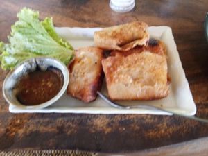 Spring rolls at Deva in Kampot