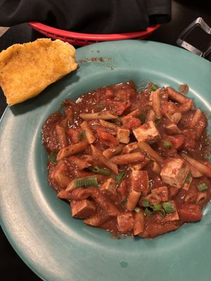 Vegan Rasta Pasta with tofu  at Rasta Pasta in Colorado Springs