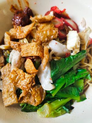 Mee pok at Fo Xin Vegetarian 佛心素食 in Central Singapore