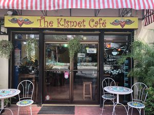 Entrance and outdoor seating  at The Kismet Cafe in Makati