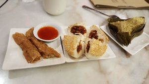 The loh bak were good, but the sesame thing was the best at Yun Shan Ge Vegetarian House - Penang St in Penang