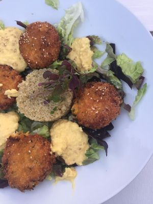 Tofu Nuggets - Best thing we ate all week! at EcoCentro in Ibiza