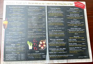 Menu at Gayaya in Berlin