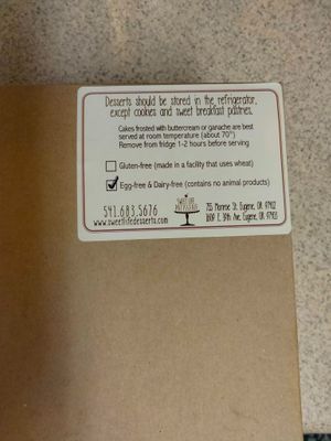 Clearly marked at Sweet Life Patisserie - Monroe St in Eugene