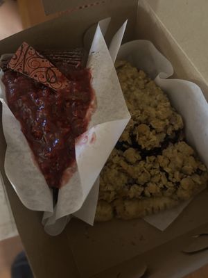 Blackberry crumble pie and Rapsody cake  at Sweet Life Patisserie - Monroe St in Eugene
