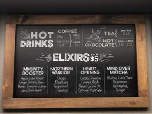 The Island Jar's Hot Drink Menu at The Island Jar in Little Current