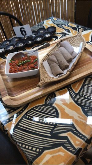 tomato tibs wet  at Queen of Sheba in Spokane