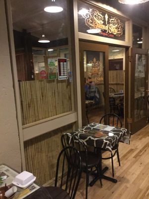 Storefront in the chic old flour mill at Queen of Sheba in Spokane